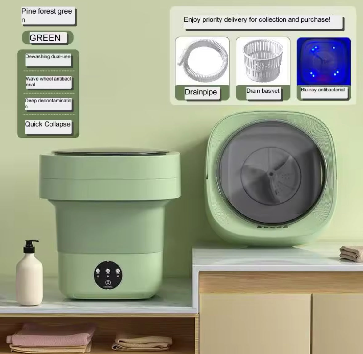 Compact Foldable Washer & Dryer